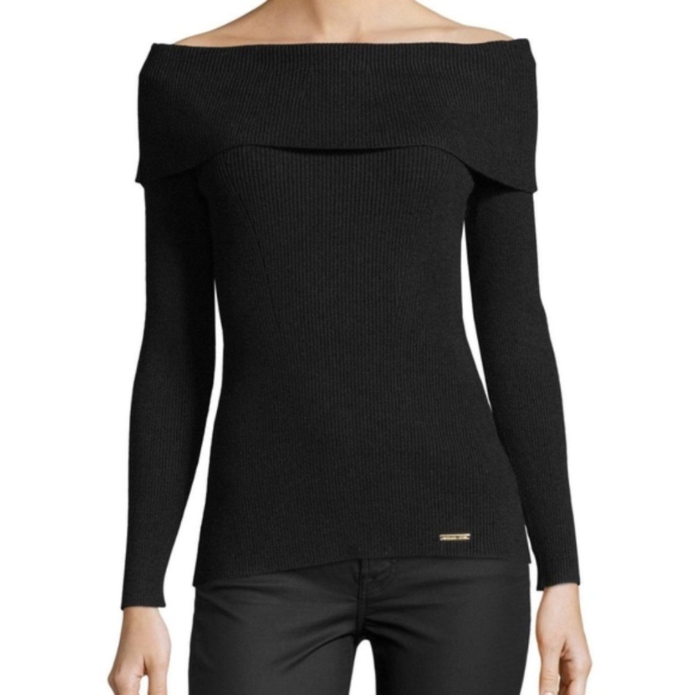 Michael Korrs black off shoulder sweater size M